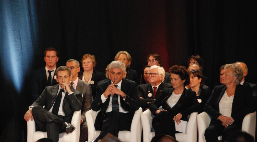Nicolas Sarkozy, Hervé Morin, Françoise Guégot et Catherine Morin-Desailly.
