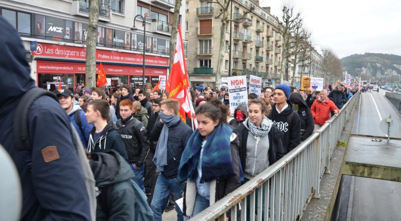 15000 manifestantsont défilé à Rouen contre le projet de Loi El Khomri. - Loïc Picard / Tendance Ouest