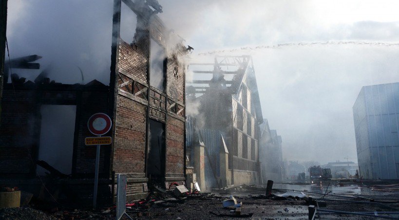 Incendie du bâtiment Savare à Caen.