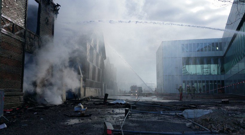 Incendie du bâtiment Savare à Caen.