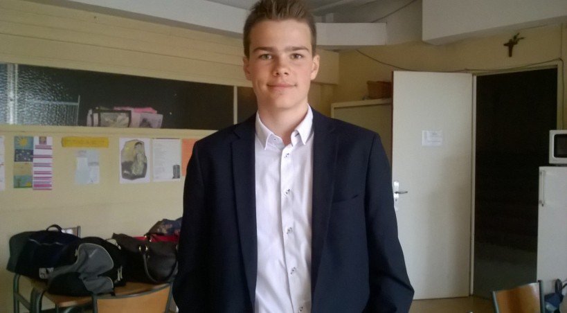 Pierre Doumenc, 16 ans, qui a reçu le sacrement de confirmation ce samedi 28 mai.