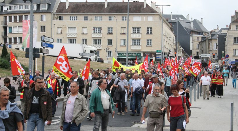 Lors de la mobilisation contre la Loi Travail à Caen (Calvados), jeudi 15 septembre 2016. - Tendance Ouest