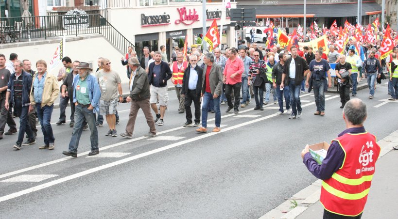 Lors de la mobilisation contre la Loi Travail à Caen (Calvados), jeudi 15 septembre 2016. - Tendance Ouest