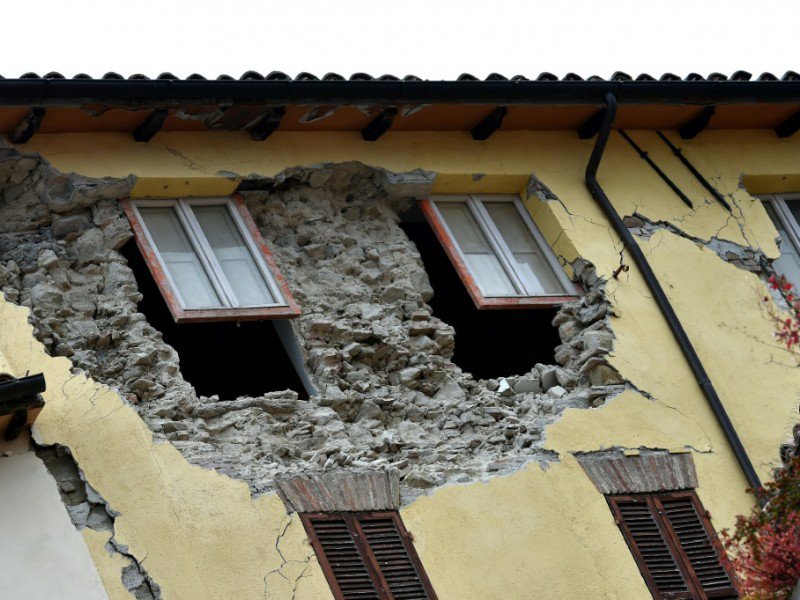 Dégâts à Camerino, en Italie, après le séisme, le 28 octobre 2016 - ALBERTO PIZZOLI [AFP]