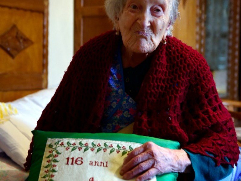 Emma Morano, 116 ans, chez elle à Verbania, en Italie, le 14 mai 2016 - OLIVIER MORIN [AFP/Archives]
