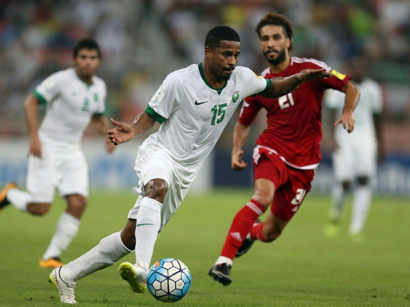 Une scène du match Arabie saoudite - Emirats arabes unis, le 11 octobre 2016 à Jeddah - STRINGER [AFP/Archives]