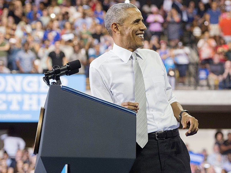Le président américain Barack Obama en campagne de soutien pour la candidate démocrate Hillary Clinton à Orlando, en Floride, le 28 octobre 2016 - SAUL LOEB [AFP/Archives]