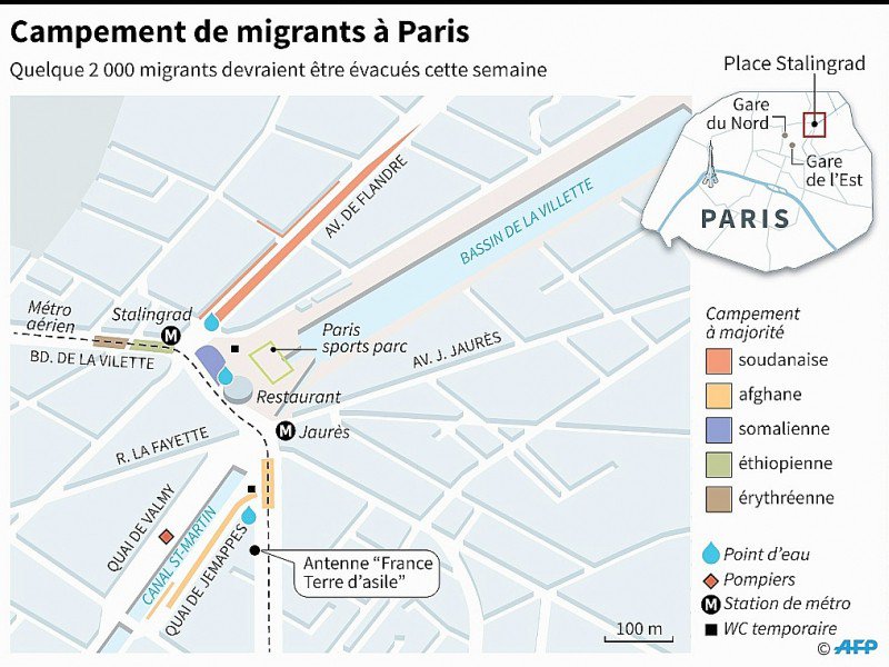 Campement de migrants à Paris - Philippe MOUCHE, Vincent LEFAI [AFP]