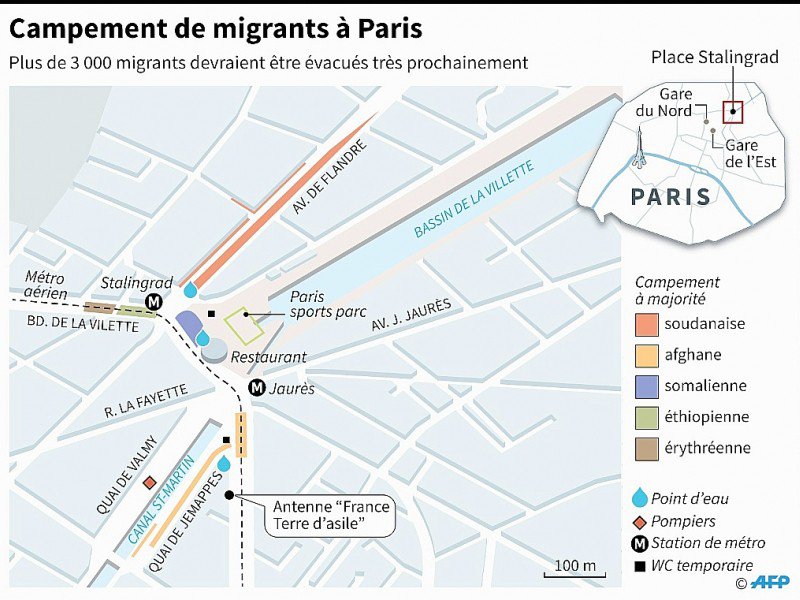 Campement de migrants à Paris - Philippe MOUCHE, Vincent LEFAI [AFP]