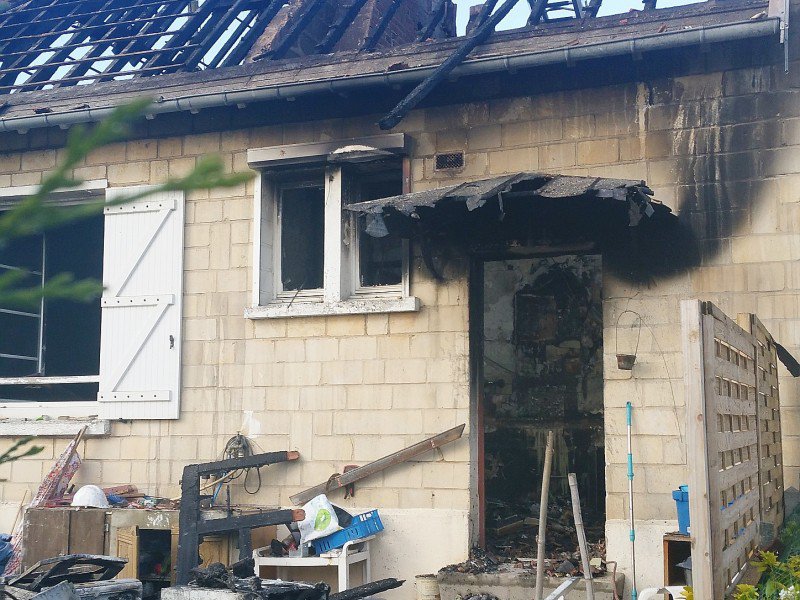 Le 5 novembre 2016, la maison est détruite par le feu à Giberville - Jean-Michel Perreau