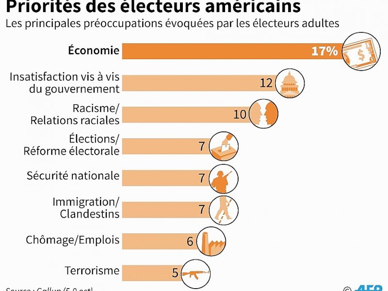 Priorités des électeurs américains - Alain BOMMENEL, Kun TIAN, Vincent LEFAI, Christopher HUFFAKER [AFP]