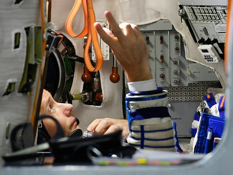 L'astronaute français Thomas Pesquet lors d'un entraînement au centre spatial Gararine le 25 octobre 2016 près de Moscou - Kirill KUDRYAVTSEV [AFP]