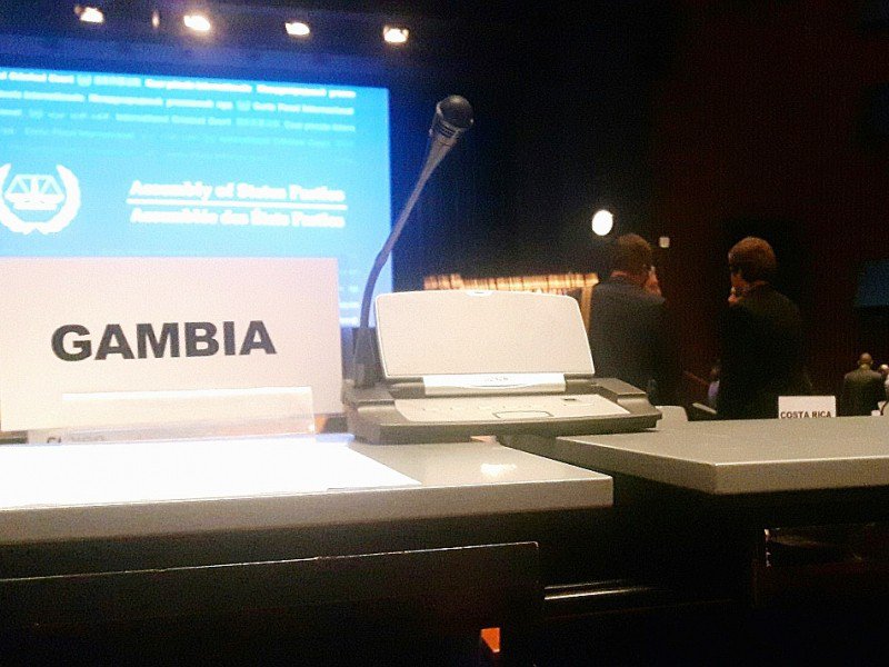 Le siège vide de la Gambie lors de la 15e Assemblée des Etats parties au statut de Rome à La Haye - Sophie MIGNON [AFP]