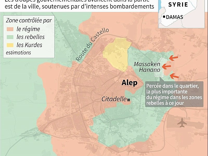 Alep : percée des forces du régime - Sabrina BLANCHARD, Thomas SAINT-CRICQ, Paz PIZARRO [AFP]