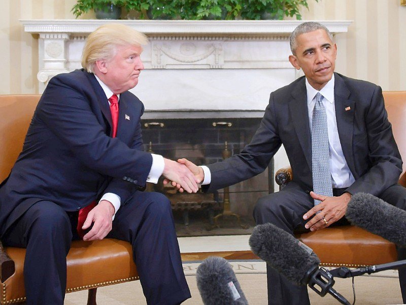 Le président américain Barack Obama et le président élu Donald Trump à la Maison Blanche, le 10 novembre 2016 - JIM WATSON [AFP]