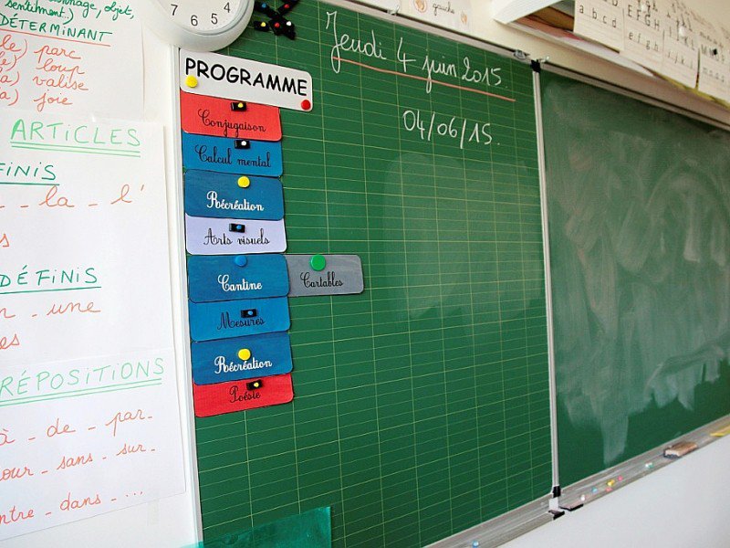Un tableau noir dans une école parisienne, le 4 juin 2015 - NICOLAS PESCHIER [AFP/Archives]