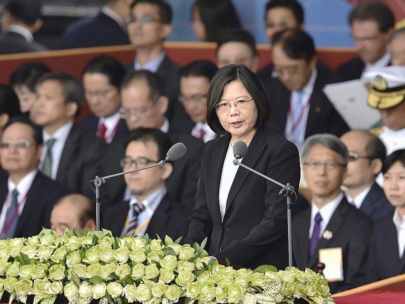 La présidente de Taiwan Tsai Ing-wen lors des célébrations du jour national taiwanais, le 10 octobre 2016 à Taipei - SAM YEH [AFP/Archives]