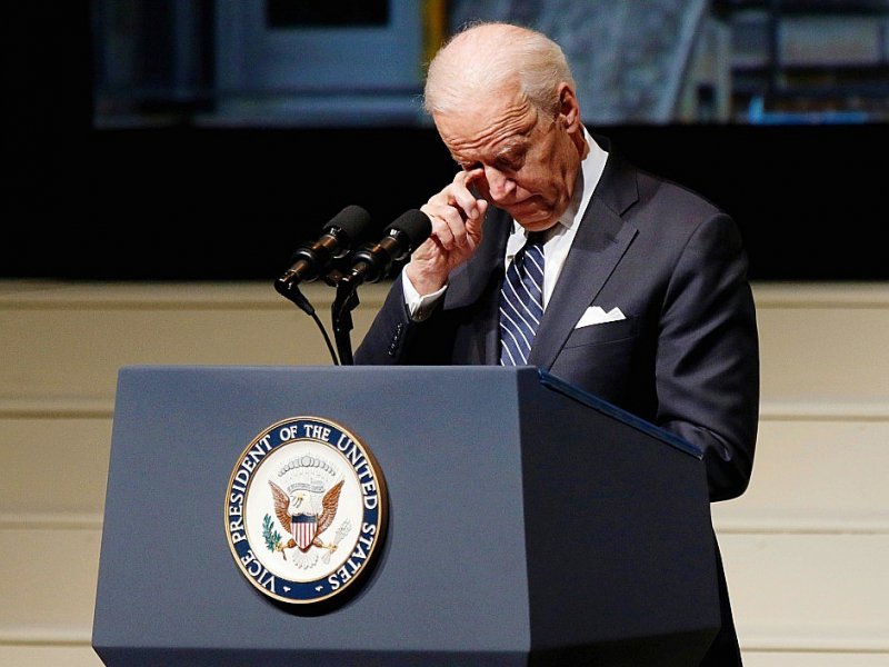 Le vice-présiodent américain Joe Biden lors d'une cérémonie publique en hommage à l'ancien astronaute John Glenn, le 17 décembre 2016 à Columbus (Ohio) - Paul Vernon [AFP]