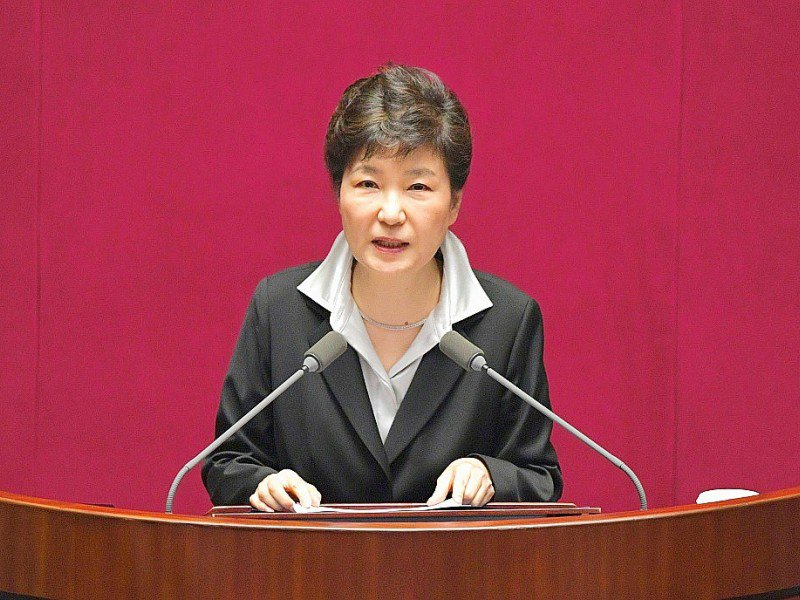 La présidente sud-coréenne Park Geun-Hye le 24 octobre 2016 à l'Assemblée  à Séoul - JUNG YEON-JE [AFP/Archives]