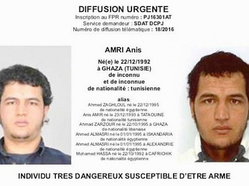 Avis de recherche Anis AMRI - Police