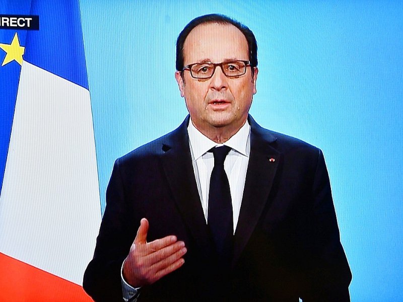 François Hollande annonçant qu'il renonçait à se présenter à la présidentielle, le 1er décembre 2016 à l'Elysée à Paris - OLIVIER MORIN [AFP/Archives]