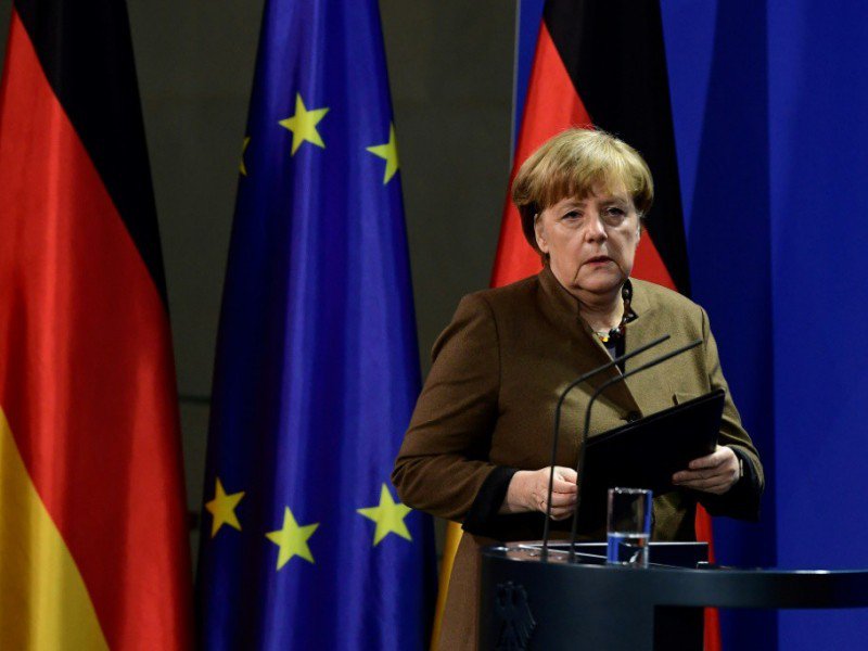 La chancelière allemande Angela Merkel lors d'une conférence de presse à Berlin, le 23 décembre  2016 - Tobias SCHWARZ [AFP/Archives]