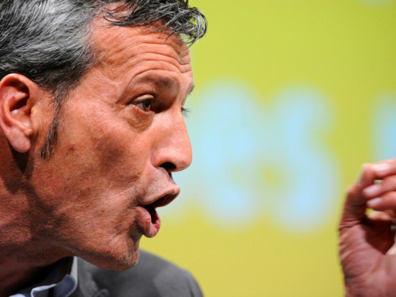 L'ex-leader CFDT de ArcelorMittal Florange, Edouard Martin lors de la campagne pour les élections européennes, le 13 mai 2014, à Metz. - JEAN-CHRISTOPHE VERHAEGEN [AFP/Archives]