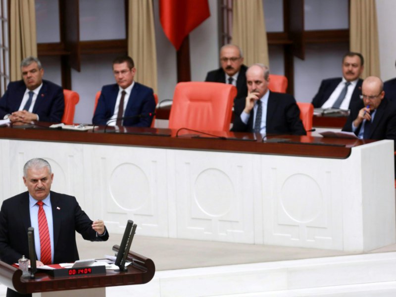 Le Premier ministre turc, Binali Yildirim, au Parlement à Ankara, le 9 janvier 2017 - Adem ALTAN [AFP]