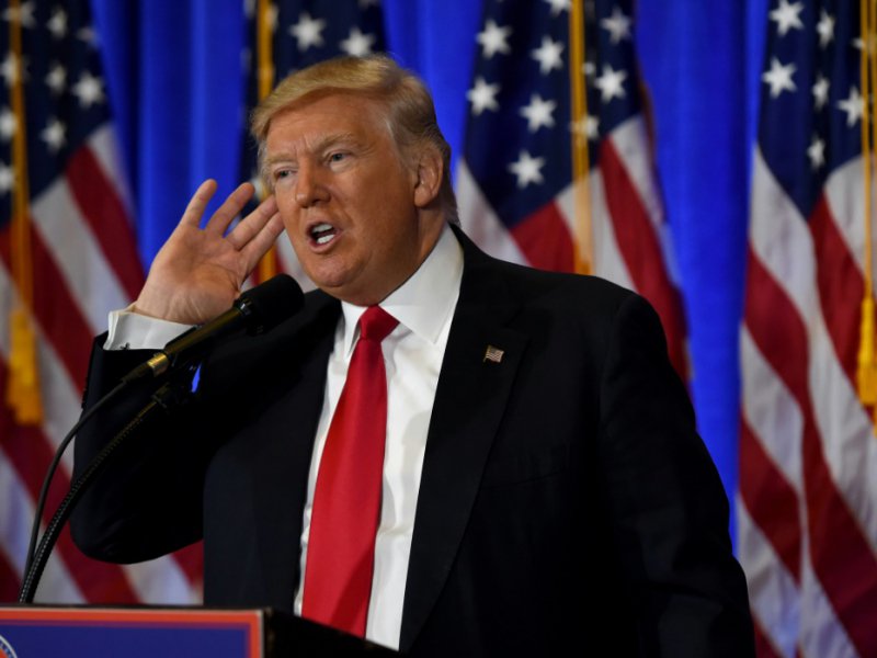 Donald Trump lors de sa conférence de presse, le 11 janvier 2017 à New-York - TIMOTHY A. CLARY [AFP]