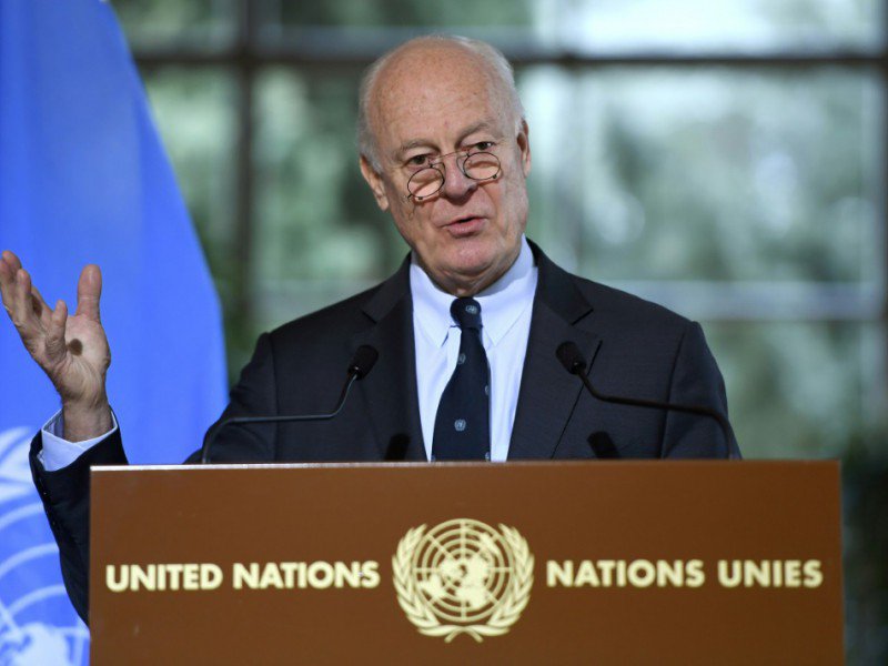 Staffan de Mistura, l'envoyé spécial de l'ONU pour la Syrie, le 12 janvier 2017 à Genève - PHILIPPE DESMAZES [AFP]