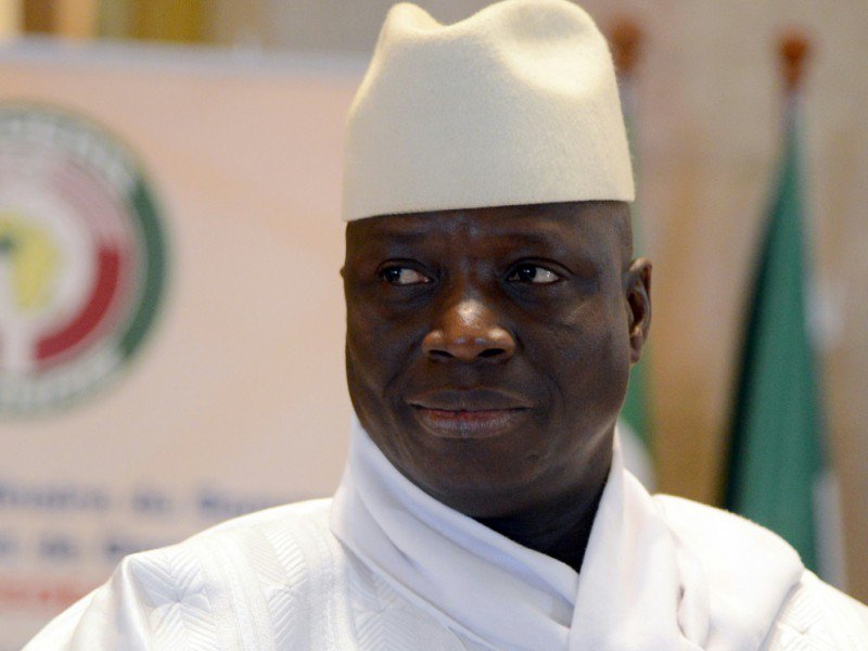 Le président sortant de Gambie Yahya Jammeh le 28 mars 2014 à Yamoussoukro, en Côte d'Ivoire - ISSOUF SANOGO [AFP/Archives]