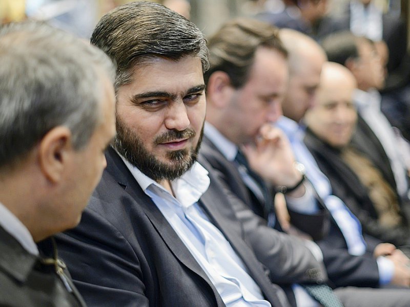 Le chef de la délégation des rebelles syriens, Mohammad Allouche, le 19 avril 2016 à Genève - FABRICE COFFRINI [AFP/Archives]