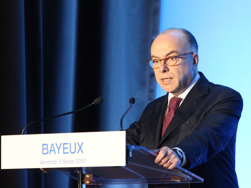 Bernard Cazeneuve lors de son discours au musée de la Tapisserie de Bayeux (Calvados), le vendredi 3 février 2017. - Maxence Gorréguès