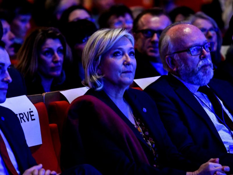 La présidente du Front national Marine Le Pen lors de ses "Assises présidentielles" à Lyon, le 4 février 2017 - JEFF PACHOUD [AFP]