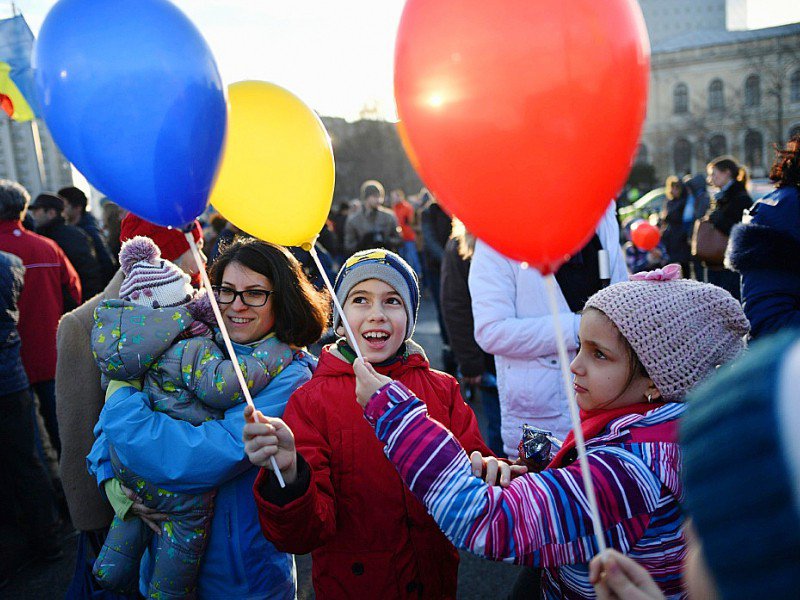 Manifestation anti-gouvernementale à Bucarest, en Roumanie, le 5 février 2017 - Daniel MIHAILESCU [AFP]