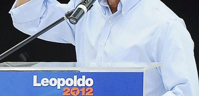 L'opposant vénézuélien Leopoldo Lopez lors d'une manifestation à Caracas, le 24 septembre 2011 - LEO RAMIREZ [AFP/Archives]