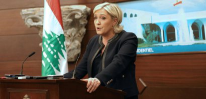 Marine Le Pen donne une conférence de presse au Palais présidentiel de la Baabda, le 20 février 2017 - [afp/AFP]