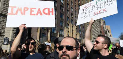 Manifestation anti-Trump à New York, le 20 février 2017 - TIMOTHY A. CLARY [AFP]