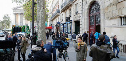 Vue extérieure en date du 3 octobre 2016 à Paris de la résidence où Kim Kardashian s'est fait braquer - Thomas SAMSON [AFP/Archives]