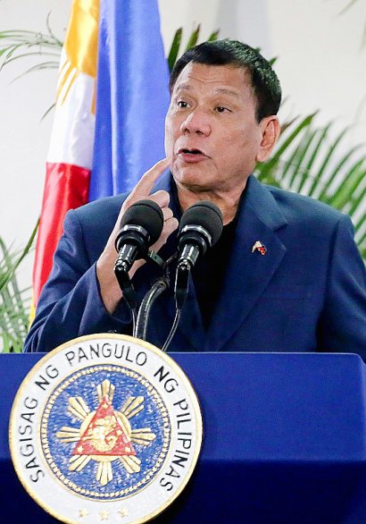 Le président Rodrigo Duterte, le 21 octobre 2016 à Davao - MANMAN DEJETO [AFP/Archives]