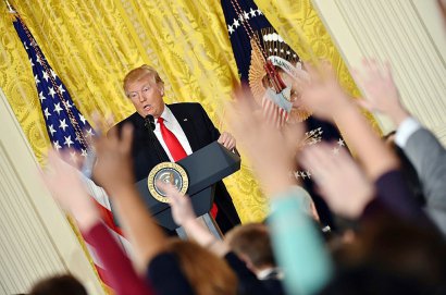Donald Trump lors d'une conférence de presse le 16 février 2017 à  Washington DC - Nicholas Kamm [AFP/Archives]