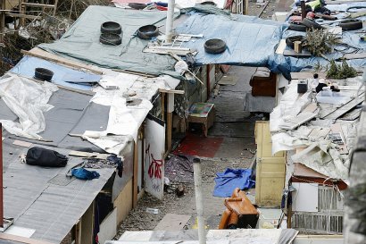Les cabanes du campement de Roms évacué dans le Nord de Paris, le 28 février 2017 - GEOFFROY VAN DER HASSELT [AFP]