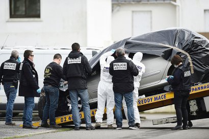 La voiture de Sébastien Troadec découverte le 2 mars 2017 sur un parking à Saint-Nazaire - JEAN-SEBASTIEN EVRARD [AFP]