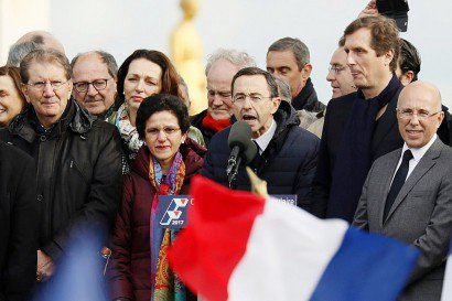 Bruno Retailleau lors du rassemblement sur l'esplanade du Trocadéro le 5 mars 2017 à Paris - Thomas SAMSON [AFP/Archives]