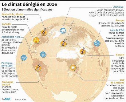 Le climat déréglé en 2016 - Simon MALFATTO, Sophie RAMIS [AFP]
