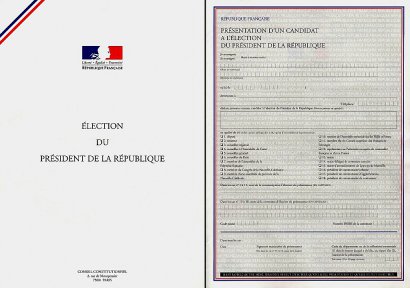 Montage de deux pages du formulaire de parrainage - DSK [AFP/Archives]
