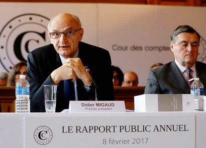 Didier Migaud lors de la présentation du rapport de la Cour des comptes le 8 février 2017 à Paris - FRANCOIS GUILLOT [AFP]