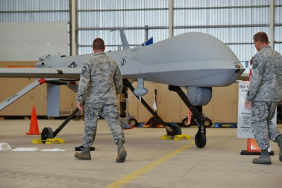 Un drone MQ-1 Predator de l'USAF, le 8 septembre 2015 à Lielvarde en Lettonie - ILMARS ZNOTINS [AFP/Archives]