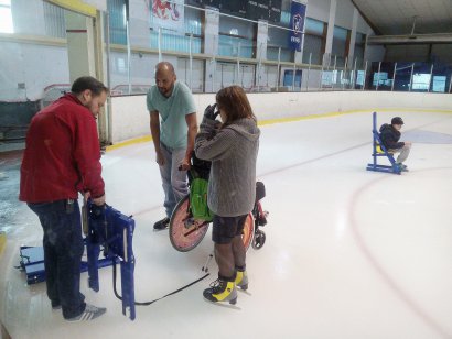 Lors de l'installation d'un lugiglace (patinoire Havre) - Gilles Anthoine