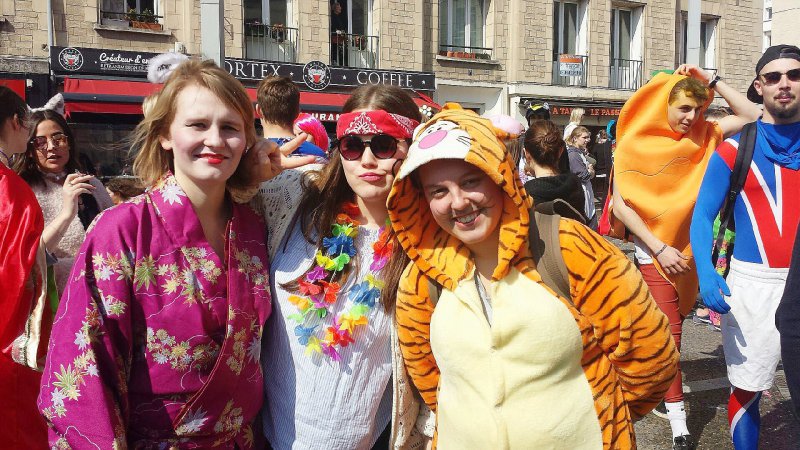 Un Tigrou avec ses copines. Carnaval étudiant de Caen 2017. - Margaux Rousset